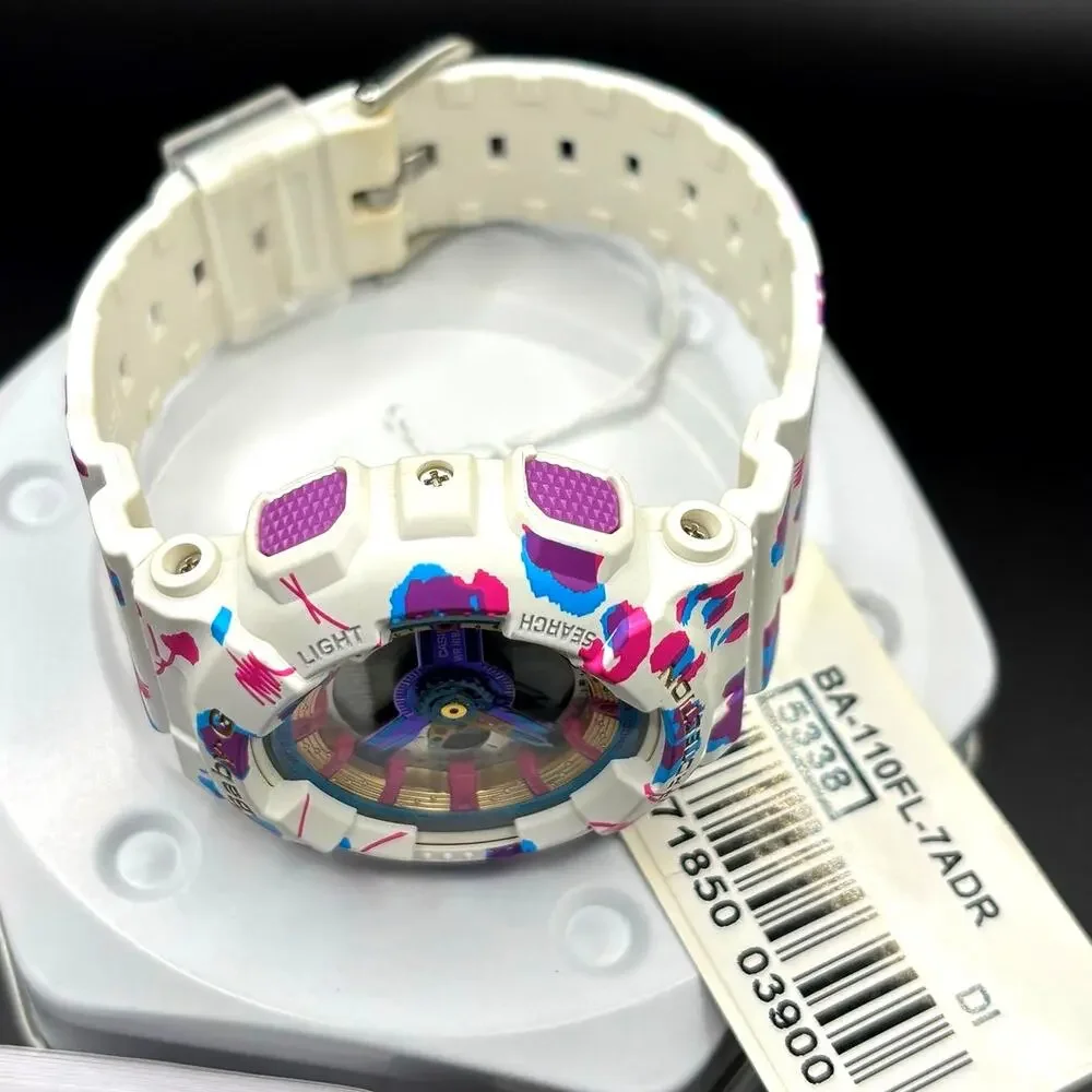 Casio Baby-G BA-110FL-7A Flower Leopard Analog Digital Watch NIBWT